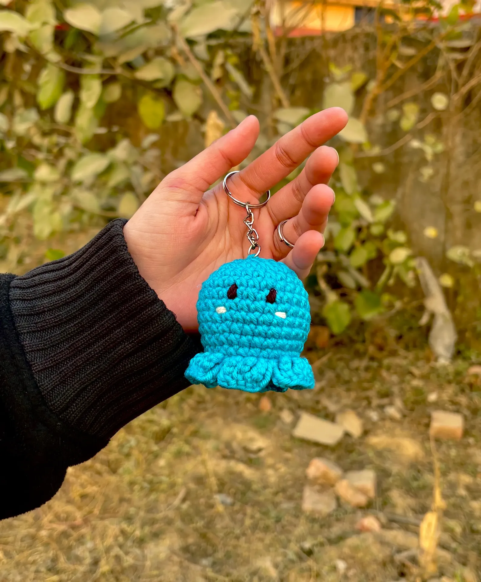 Blue octopus keychain